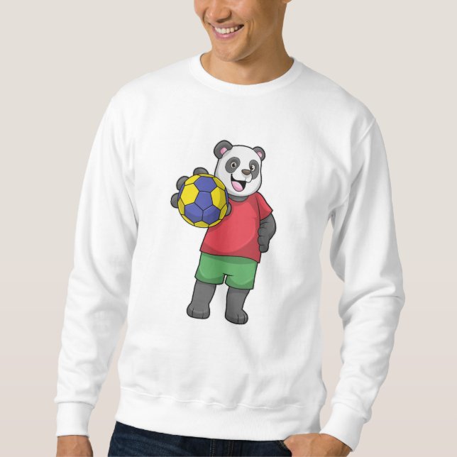 Panda with Handball Sports Sweatshirt (Front)