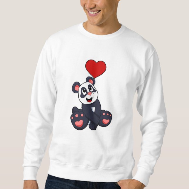 Panda with Heart Sweatshirt (Front)