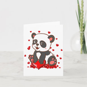 Panda With Hearts Valentines Day Women And Girls Card