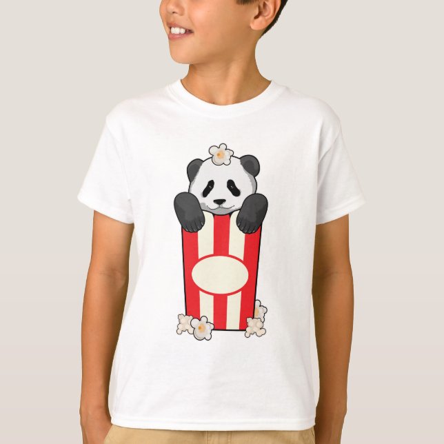 Panda with Popcorn T-Shirt (Front)