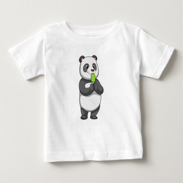 Panda with Popsicle Baby T-Shirt (Front)