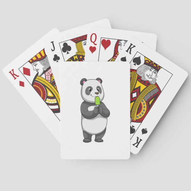 Panda with Popsicle Playing Cards (Back)