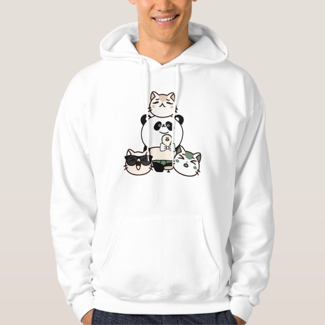 Panda with Prosthetic Leg and Cat Squad Hoodie (Front)
