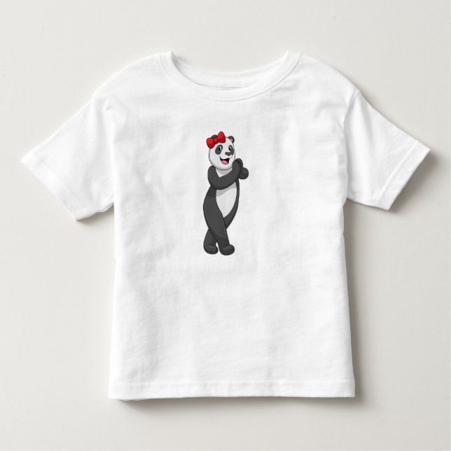 Panda with Ribbon Toddler T-Shirt (Front)