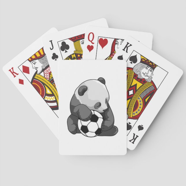 Panda with Soccer ball Playing Cards (Back)