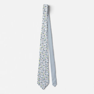 panda with stars and clouds pattern tie