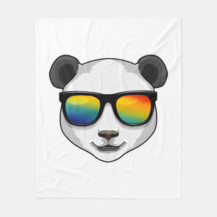 Panda with Sunglasses Fleece Blanket