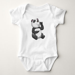Panda with Tea Cup Baby Bodysuit