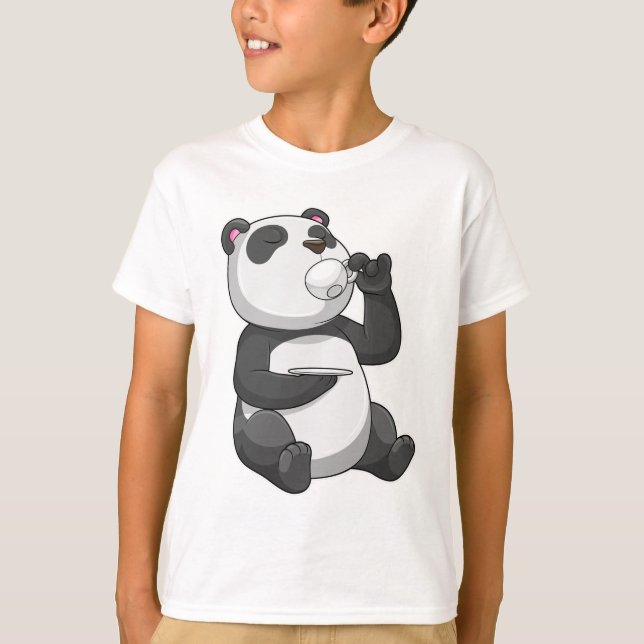 Panda with Tea Cup T-Shirt (Front)