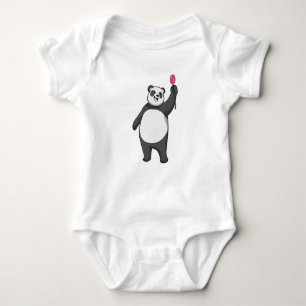 Panda with Tulip Baby Bodysuit