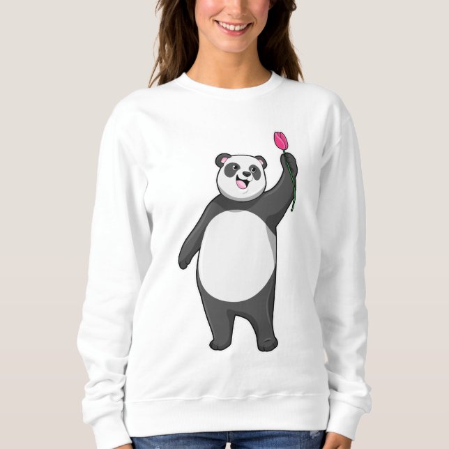 Panda with Tulip Sweatshirt (Front)