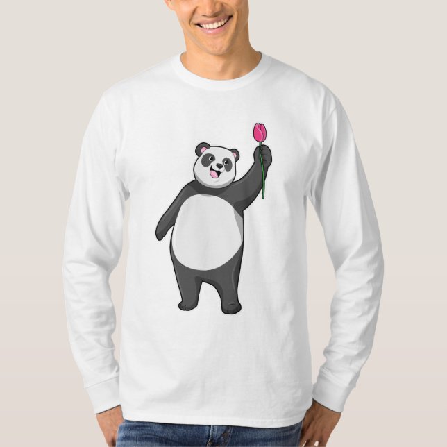 Panda with Tulip T-Shirt (Front)