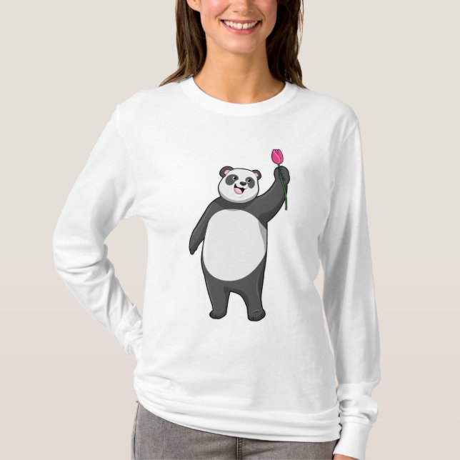 Panda with Tulip T-Shirt (Front)