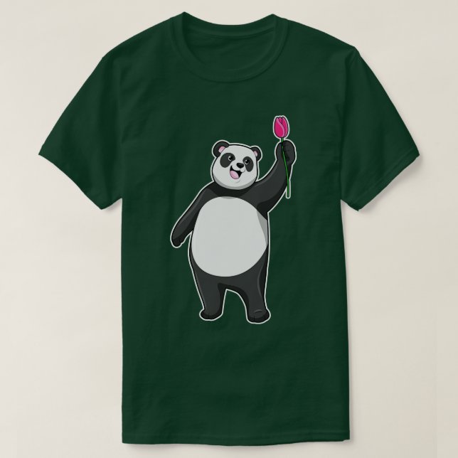 Panda with Tulip T-Shirt (Design Front)