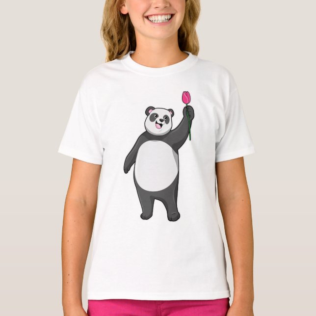 Panda with Tulip T-Shirt (Front)