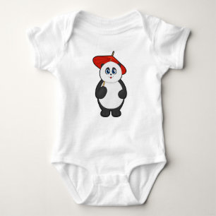 Panda with Umbrella Baby Bodysuit
