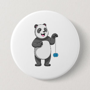 Panda with Yo-yo 7.5 Cm Round Badge