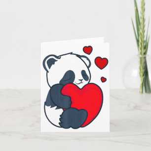 Panda Women Valentines Day Girlfriend Heart Card