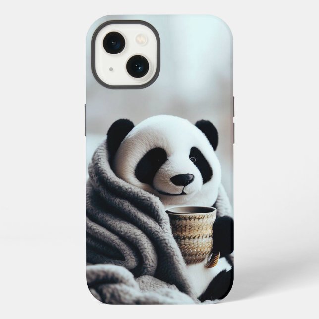 Panda Wrapped In Winter  iPhone Case (Back)