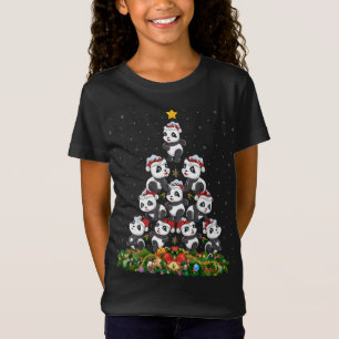 Panda Xmas Tree Gift Santa Hat Panda Christmas T-Shirt