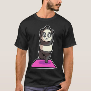 Panda Yoga Poses Sport Gymnastics Ohmmm Heartbeat  T-Shirt