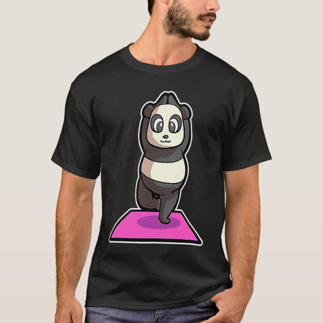 Panda Yoga Poses Sport Gymnastics Ohmmm Heartbeat  T-Shirt (Front)