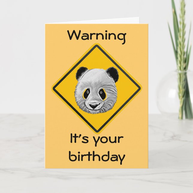 Panda Yourself Cartoon Sketch Birthday Card (Front)
