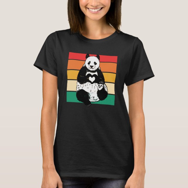 Panda  Zookeeper Zookeeping Retro Panda T-Shirt (Front)