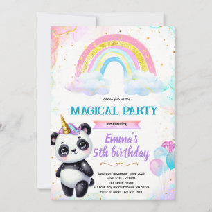 Pandacorn Birthday party Invitation