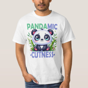 Pandamic Cuteness pun. Cute baby Panda cartoon T-Shirt