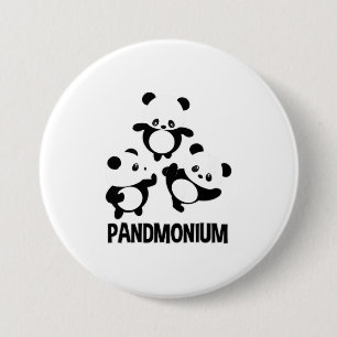 Pandamonium TShirt Funny Panda Bear Pun Tee 7.5 Cm Round Badge