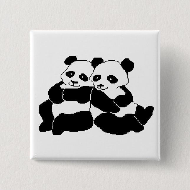 Pandas 15 Cm Square Badge (Front)