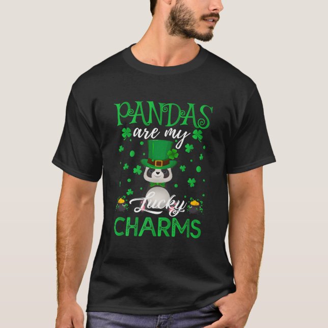Pandas Are My Lucky Charms St Patrick'S Day T-Shirt (Front)