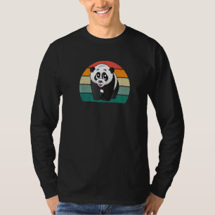 Pandas bears bamboo china asia black leave white p T-Shirt