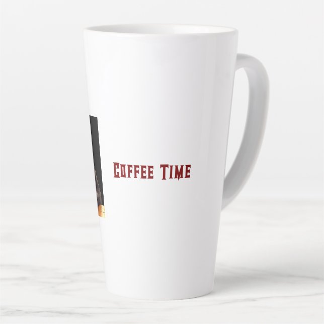 Panda's Coffee Break Latte Mug (Right Angle)