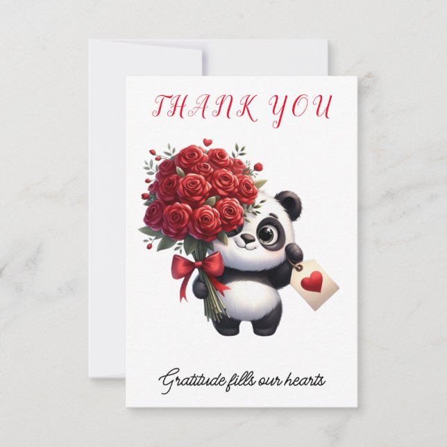Panda's Gratitude Gesture - Thank You Card (Front)