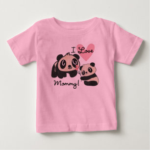 Pandas I Love Mummy Baby T-Shirt