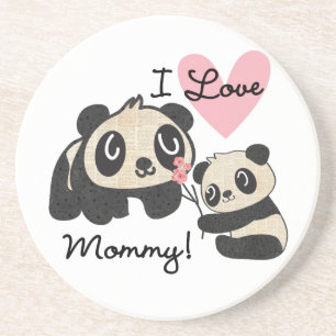 Pandas I Love Mummy Coaster