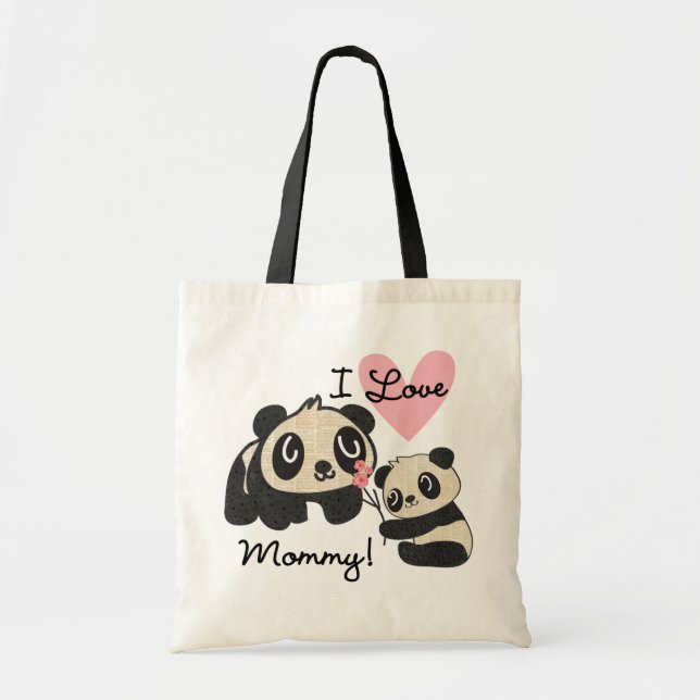 Pandas I Love Mummy Tote Bag (Front)