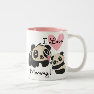 Pandas I Love Mummy Two-Tone Coffee Mug