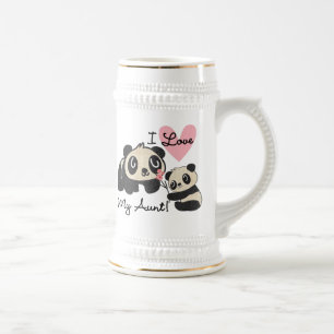 Pandas I Love My Aunt Beer Stein