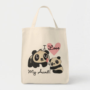 Pandas I Love My Aunt Tote Bag