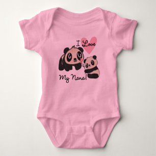 Pandas I Love My Nana Baby Bodysuit