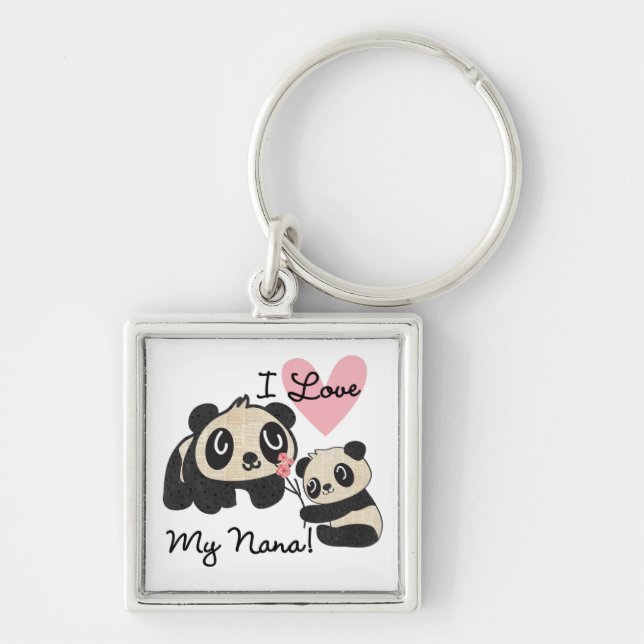 Pandas I Love My Nana Key Ring (Front)