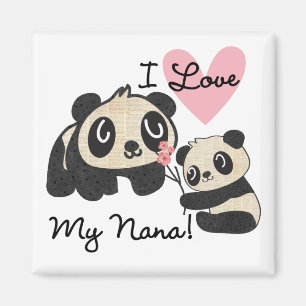 Pandas I Love My Nana Magnet