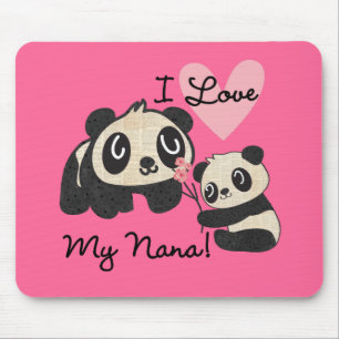 Pandas I Love My Nana Mouse Pad