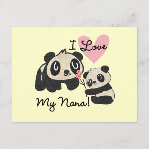 Pandas I Love My Nana Postcard