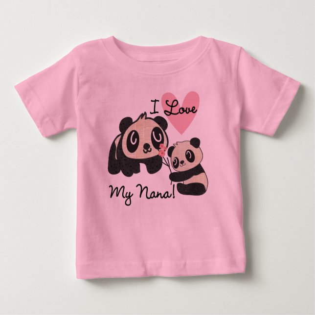 Pandas I Love My Nana Toddler Fleece Sweatshirt Baby T-Shirt (Front)