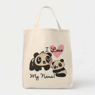 Pandas I Love My Nana Tote Bag