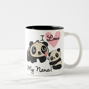 Pandas I Love My Nana Two-Tone Coffee Mug